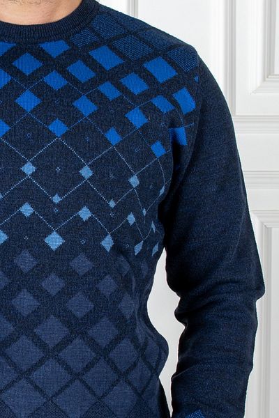Sarar Interviu Pulover din tricotaj albastru bleumarin cu decolteu