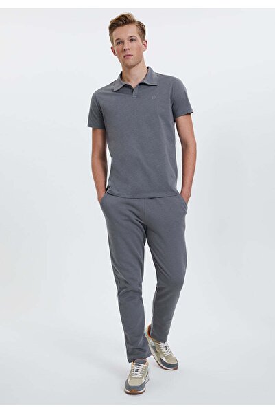 WESTMARK LONDON Γκρι ανδρικό μπλουζάκι με λαιμόκοψη πόλο από βαμβακερό ύφασμα Regular Fit -vital