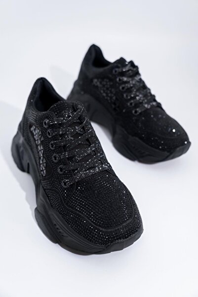 Modabuymus Black Stone Sneaker Women's Sports Shoes - Dofi