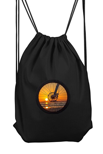 Zeron Tasarım Apus de soare pe roată de bicicletă Rucsac sport Bll840