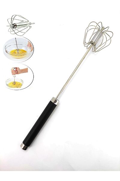 qussine Push Automatic Beater Push and Pull Mixer Stirrer Stainless Steel Black