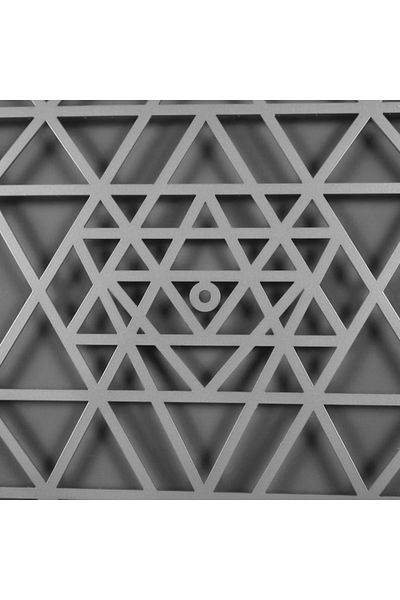 Colorfull Worlds Decor de perete din metal Sri Yantra Sacred Triangle - Decor de perete cadou pentru biroul de acasă
