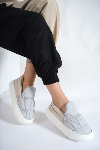 Moda Değirmeni Pantofi de damă din lână pentru acasă Md1143-130-0001