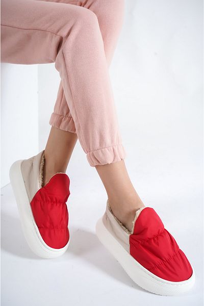 Moda Değirmeni Pantofi de damă din lână pentru acasă Md1143-130-0001
