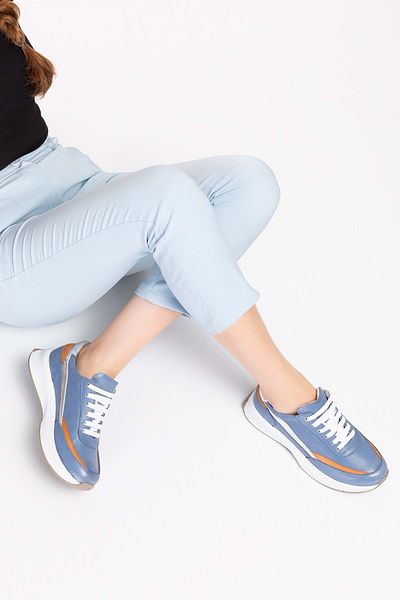 Gondol Genuine Leather Inside and Outside Anatomical Sole Sports Shoes Gndl.562 - Blue - 36