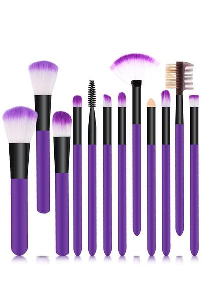İzla Set de 12 pensule de machiaj cu cilindru violet