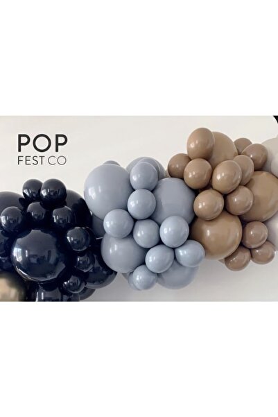 Çemrek Süs Parti Mini Balon Zinciri Seti Gece Mavisi Çöl Kumu 50 Adet Balon V...