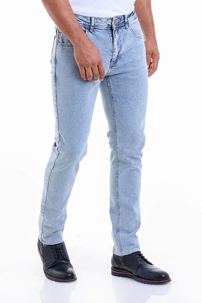 Hatemoğlu Μπλε Dynamic Fit ίσιο βαμβακερό τζιν παντελόνι με 5 τσέπες