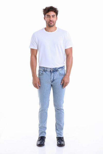 Hatemoğlu Mavi Dinamik Fit Düz Pamuklu 5 Cep Kot Pantolon