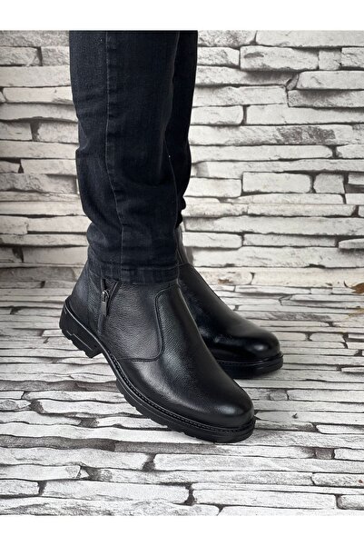 STOKS SHOES STORE Чоловічі хутряні черевики з натуральної шкіри на блискавці