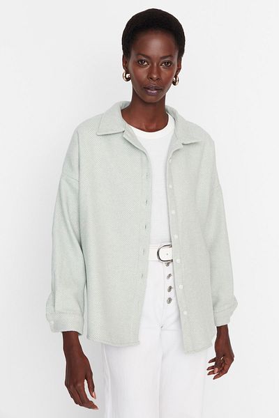 Trendyol Collection Menta Basic szőtt ing TWOAW23GO00049