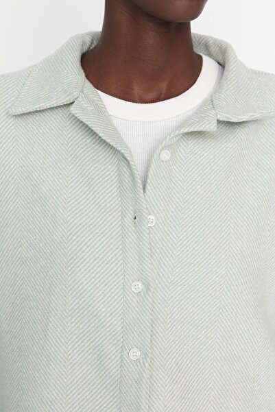 Trendyol Collection Mint Basic Woven Shirt TWOAW23GO00049