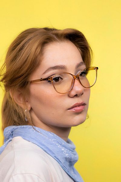 LUNOX Lagertha Cateye Glossy Cream Blue Light Protection Computer Screen Goggles