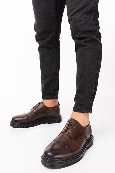 maximoda Ανδρικά παπούτσια από γνήσιο δέρμα με ψηλή σόλα και ραμμένη