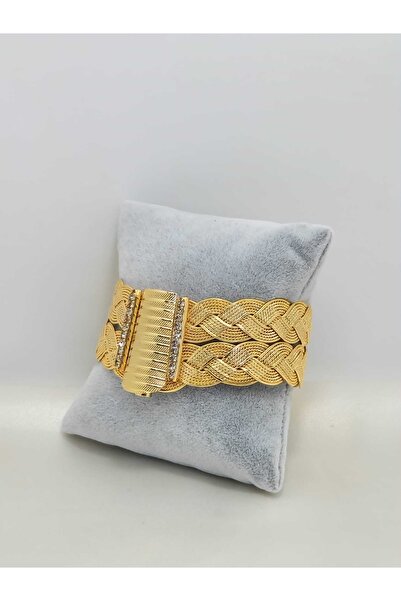 Garanti Gold İmitasyon Trabzon Hasırı Örgü 22 Ayar Renginde Bileklik