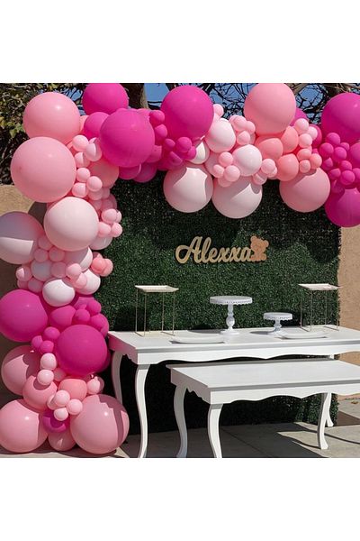 Çemrek Süs Parti Pink Tones Mini Balloon Chain Set 50 Pieces Balloons and Chain