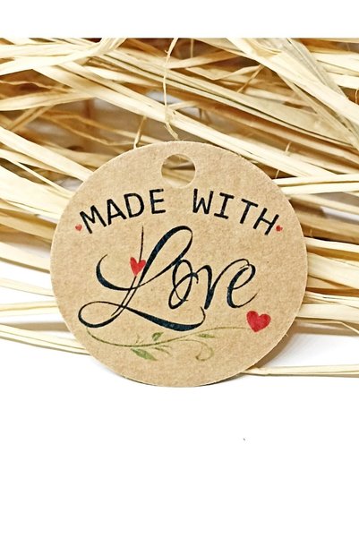 Vice Made With Love Label / 100 Pieces Kraft Labels (3.8 Cm)