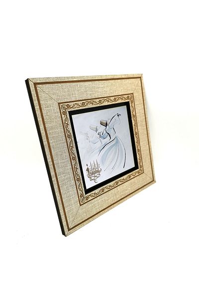 BAKSEPETE Τραπέζι Semazen Printed MDF με πλαίσιο 20cmx20 cm Krt-072