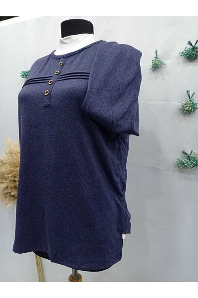 Sel Tekstil Cotton Buttoned Mother Combed Blouse