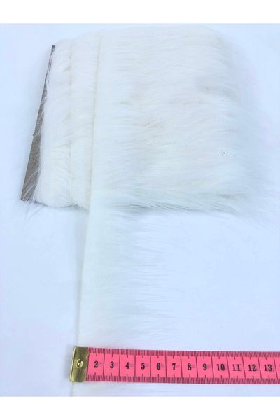 Hobigram White Faux Fur Artificial Plush Ribbon Width 4 cm – Decorative Ribbon, Stylish Design, Women's Accessory – Decorat