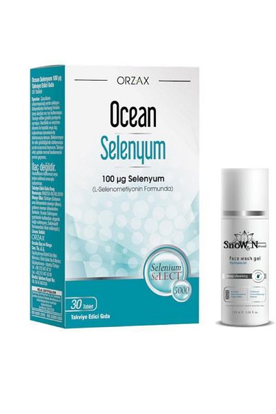 Ocean Selenium 100Mcg 30 Selenium Supplement Set + Facial Cleansing Gel - 100ml