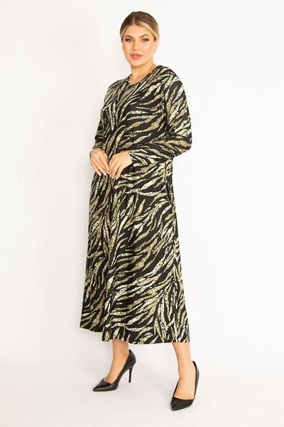 Şans Plus Size Dress - Green - Basic