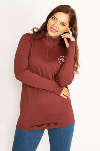 Şans Plus Size Sweatshirt - Brown - Regular fit