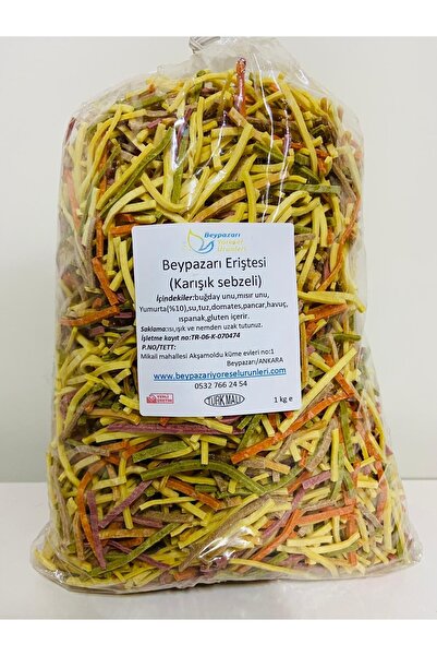 BEYPAZARI YÖRESEL ÜRÜNLERİ Karışık Sebzeli Erişte 1 Kg