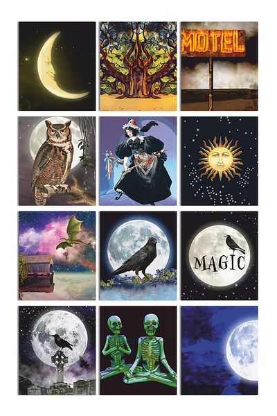 Özer Store 12 Colorful Decorative Ornament Postcard Set