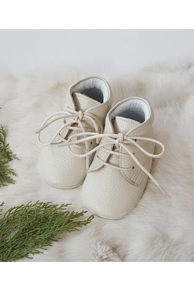 Hodore Ecru Color Genuine Leather Baby Boots
