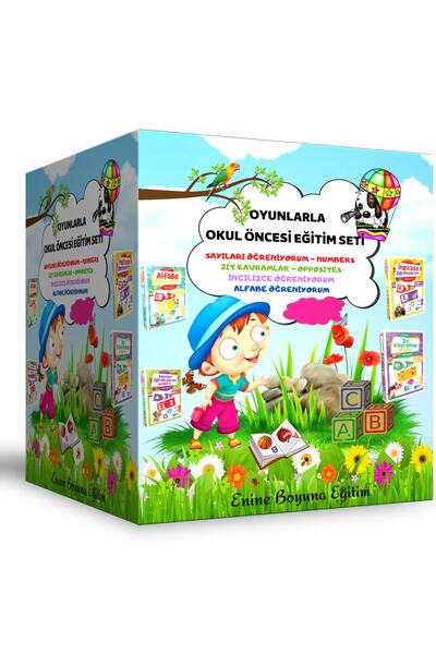 Enine Boyuna Eğitim مجموعة التعليم ما قبل المدرسة مع الألعاب (4 مجموعات في مج...