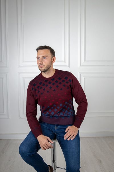 Sarar Interviu Pulover din tricot roșu Claret cu decolteu O