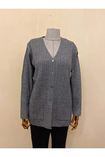 TEK كارديجان الأم الصوفي الشتوي المحبوك / رمادي