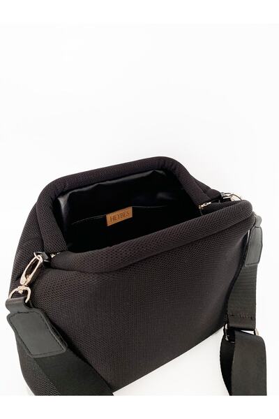 HEYBE'S Women's Black Shoulder Bag with Adjustable Strap