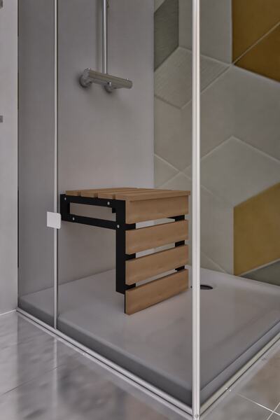 rafineritasarım Duvara Monte Katlanabilir Tabure Duş Ve Engelli Tabure Ahşap