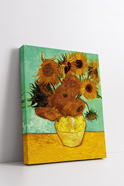 Carmen Vincent Van Gogh - On Iki Ayçiçekli Vazo Tablosua Kanvas Tablo - Başya...