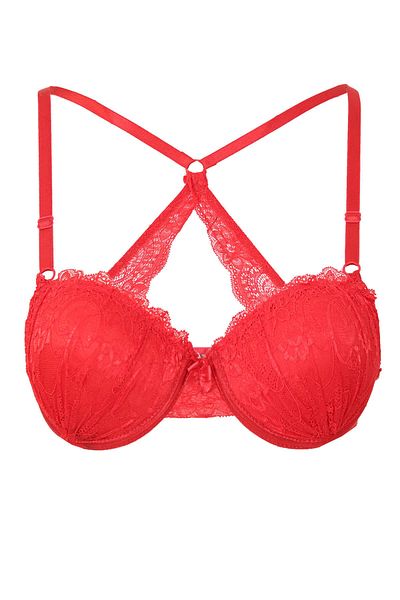 Neşeli Butik Silicone Padded Bra with Cross Back Lace