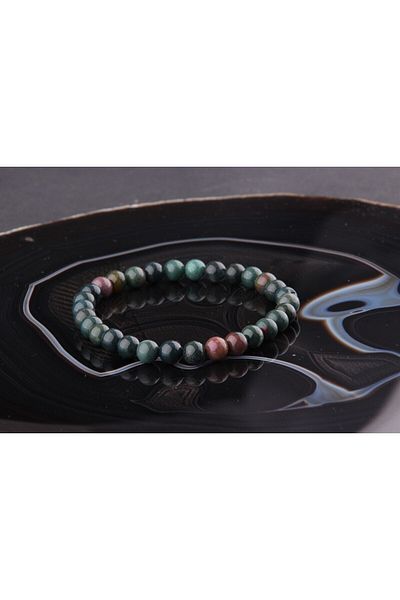 ALAVAN Blood Stone Natural Stone Bracelet 6 Mm, Crystal Accessory, Healing Vibration Therapy, Premium Quality