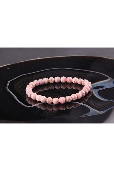 ALAVAN Rhodochrosite Natural Stone Bracelet 6 Mm, Crystal Accessory, Healing Vibration Therapy, Premium Quality