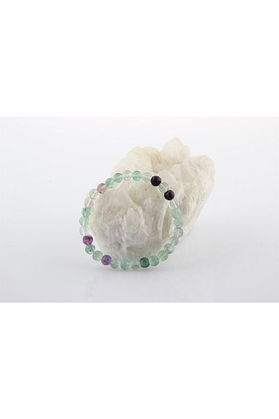 ALAVAN Fluorite Natural Stone Bracelet-6mm, Crystal Accessory, Healing Vibration Therapy, Premium Quality