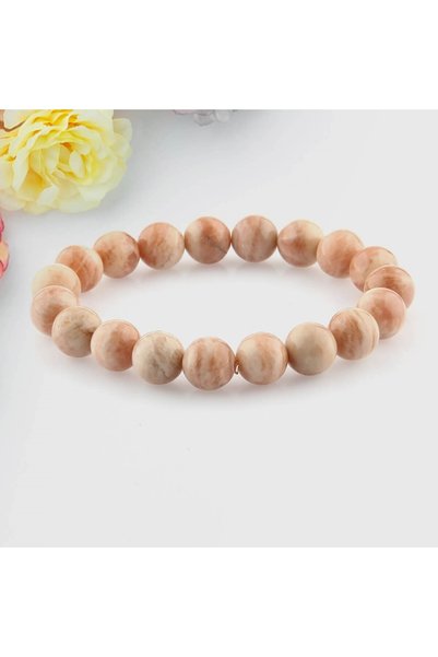 ALAVAN Orange Moonstone Natural Stone Bracelet 10mm, Crystal Accessory, Healing Vibration Therapy, Premium
