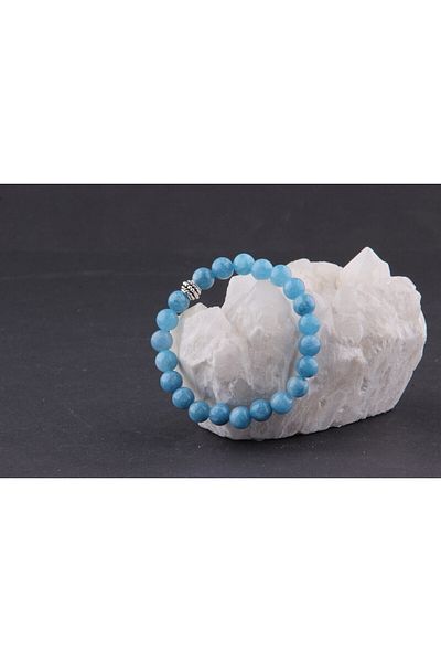 ALAVAN Blue Quartz Natural Stone Bracelet 8 Mm, Crystal Accessory, Healing Vibration Therapy, Premium Quality