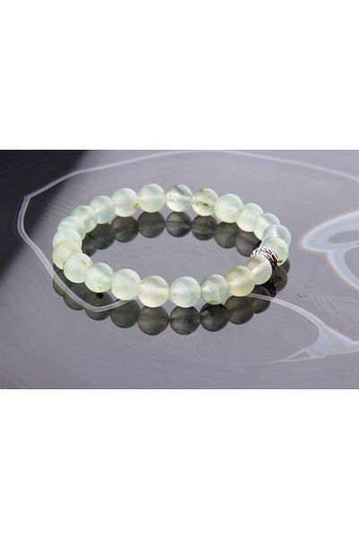 ALAVAN Prehneit Natural Stone Bracelet 8 Mm, Crystal Accessory, Healing Vibration Therapy, Premium Quality