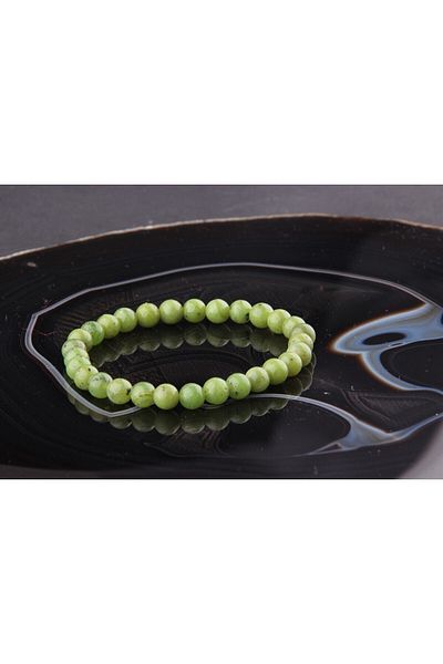 ALAVAN Jade Natural Stone Bracelet 6 Mm, Crystal Accessory, Healing Vibration Therapy, Premium Quality