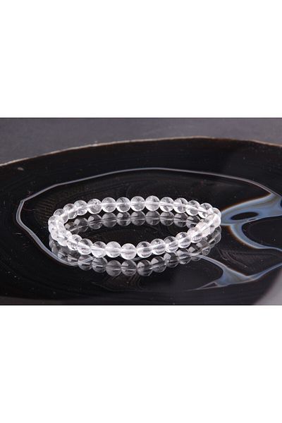 ALAVAN Crystal Quartz Natural Stone Bracelet 6 Mm, Crystal Accessory, Healing Vibration Therapy, Premium Quality