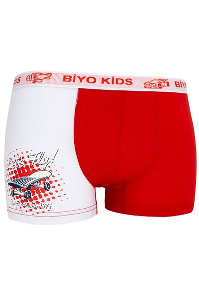 biyokids Boy's White Printed Boxer 5 Pack