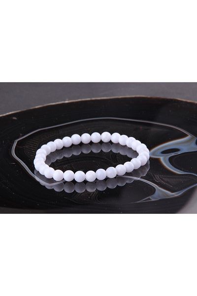 ALAVAN Chalcedony Bracelet 6 Mm, Crystal Accessory, Healing Vibration Therapy, Premium Quality