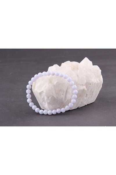 ALAVAN Chalcedony Bracelet 6 Mm, Crystal Accessory, Healing Vibration Therapy, Premium Quality
