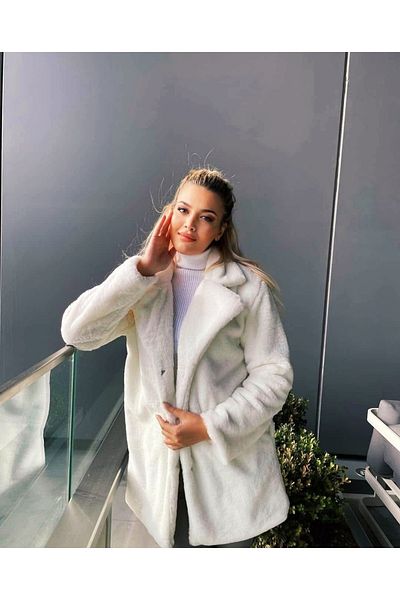 NARKISS Jachetă bej căptușită cu blană artificială