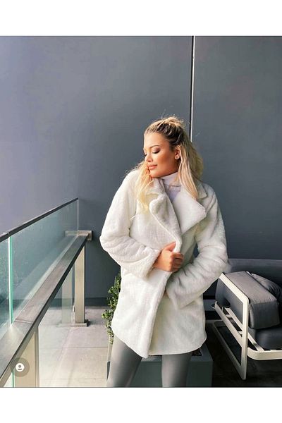 NARKISS Jachetă bej căptușită cu blană artificială